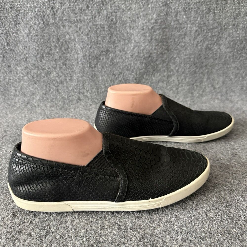 Joie Kidmore Women's Black Snakeskin Embossed Leather Slip On Sneakers 39